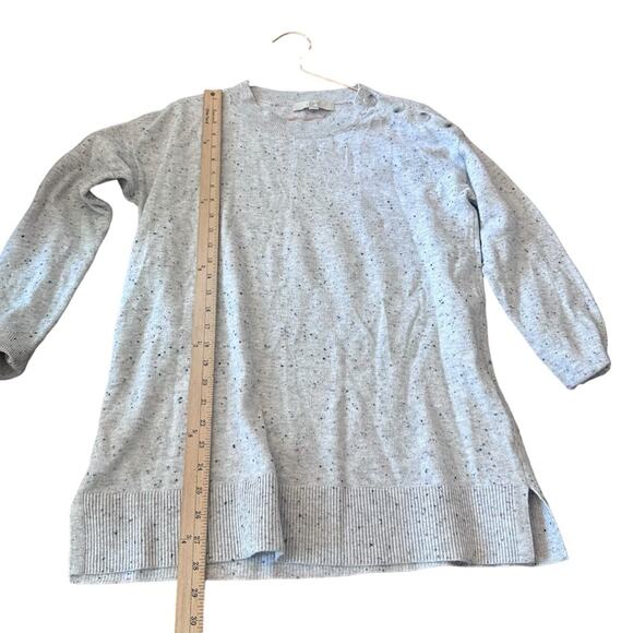 LOFT Speckled Gray Knit Sweater Tunic - Size Medium - Picture 5 of 6